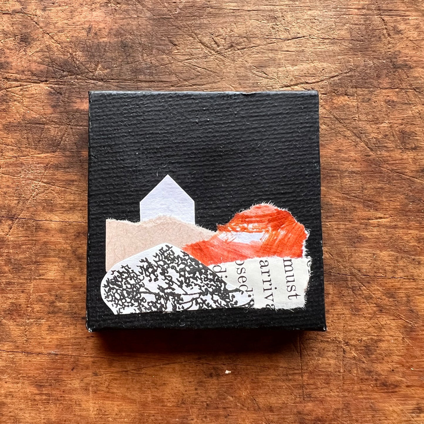 Original Mini Mixed Media Collage Canvas | 2x2”
