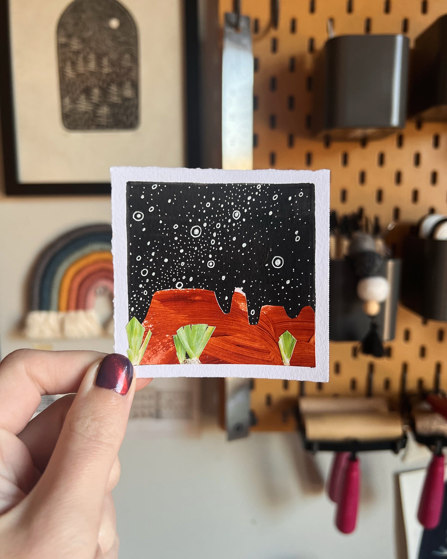 "October 9, 2024" Mixed Media Collage | 3 Inch Original Mini Art