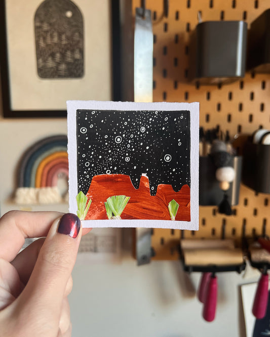 "October 9, 2024" Mixed Media Collage | 3 Inch Original Mini Art