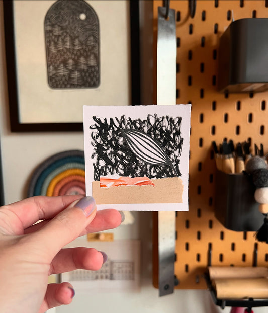 “October 23, 2024" Mixed Media Collage | 3 Inch Original Mini Art