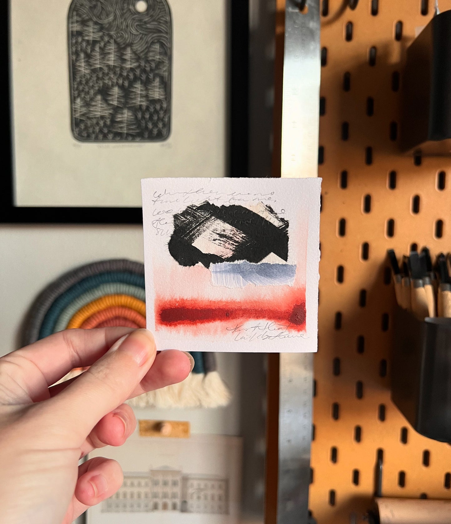 “October 25, 2024" Mixed Media Collage | 3 Inch Original Mini Art