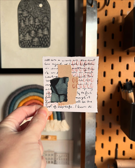 “October 24, 2024" Mixed Media Collage | 3 Inch Original Mini Art