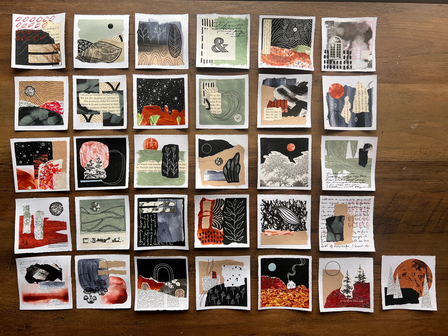 "October 1, 2024" Mixed Media Collage | 3 Inch Original Mini Art