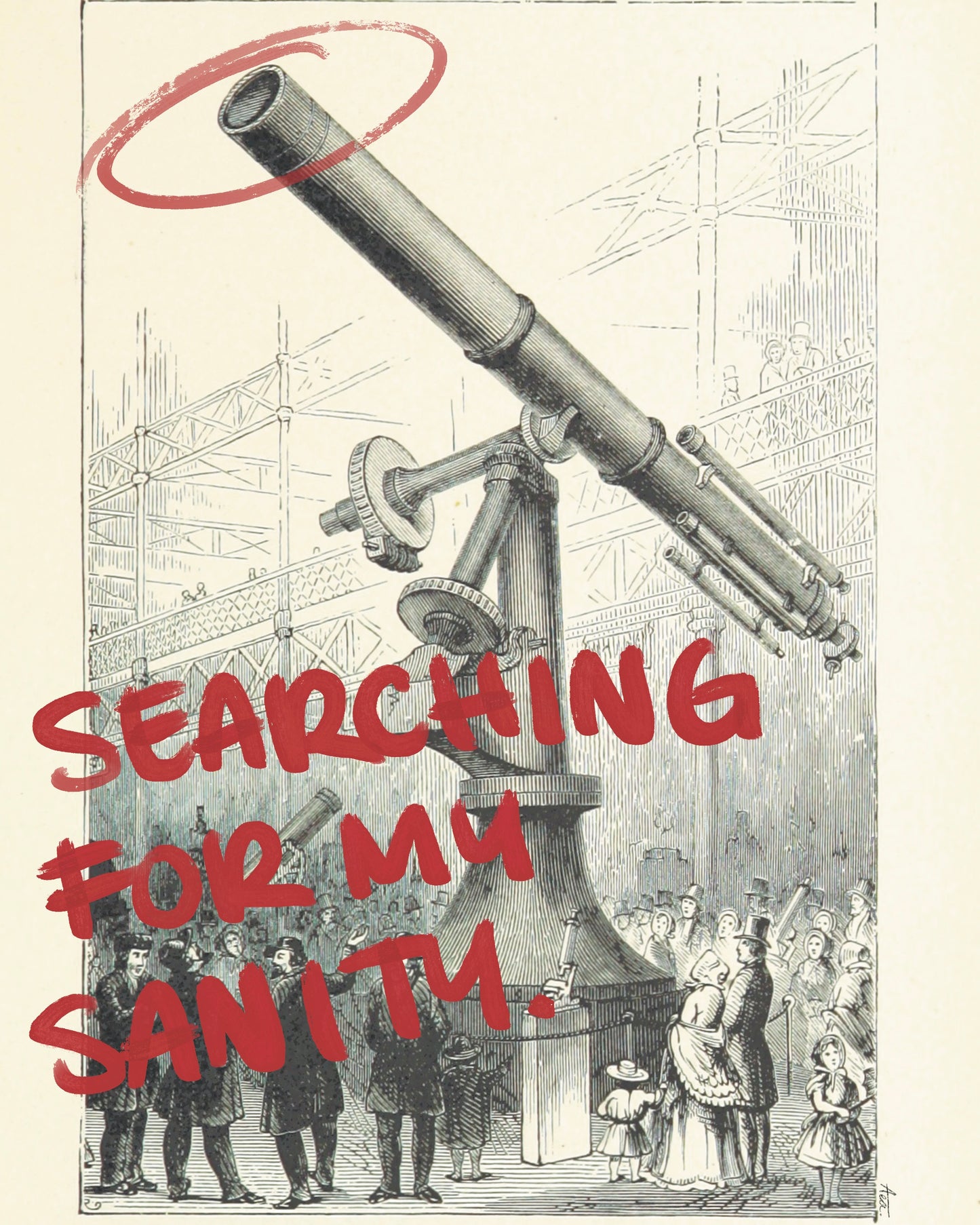 “Searching For My Sanity" Fine Art Print | Collage Art, Moody Nature, No AI