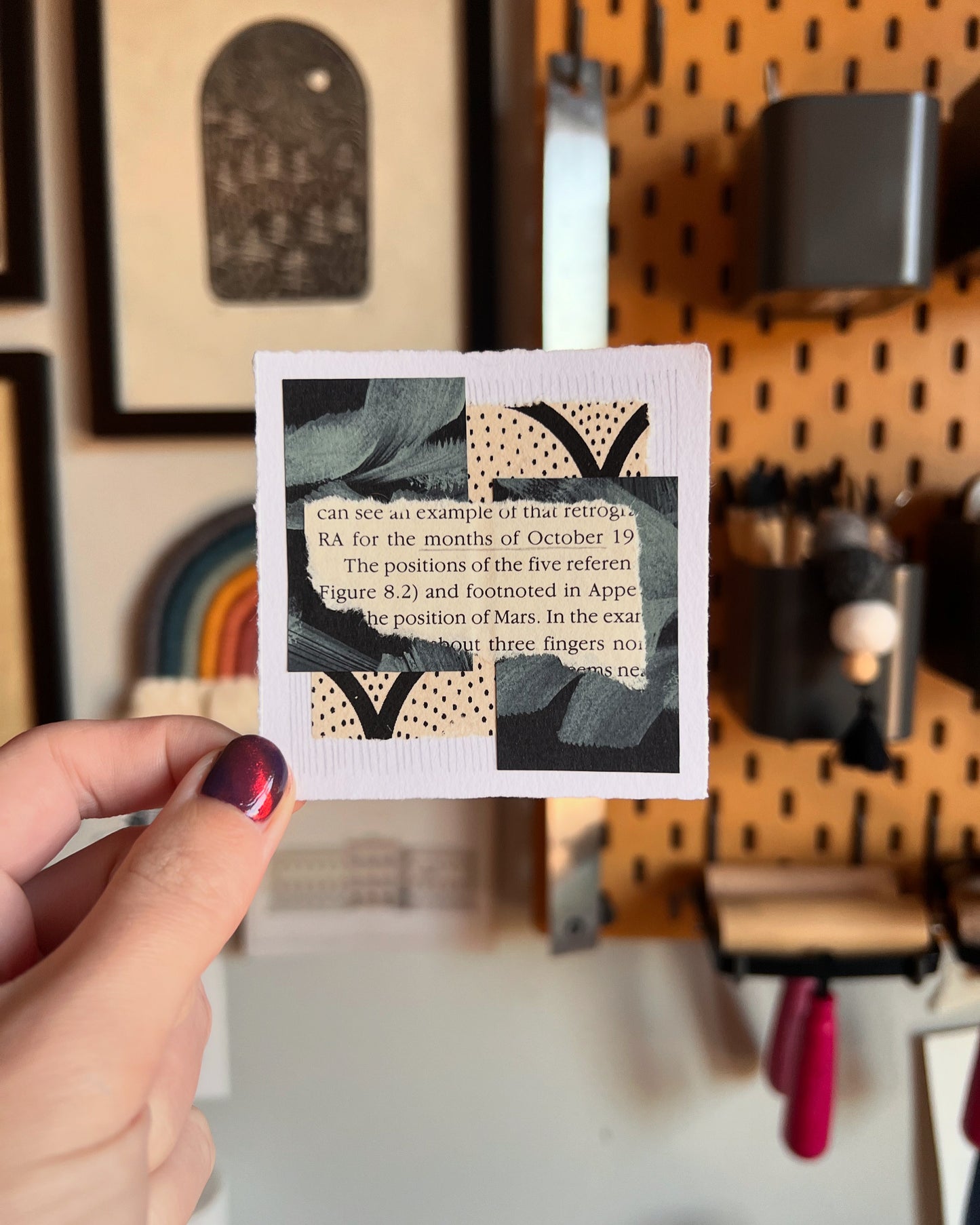 "October 8, 2024" Mixed Media Collage | 3 Inch Original Mini Art