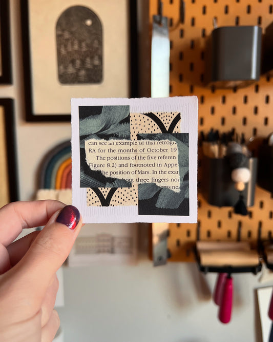 "October 8, 2024" Mixed Media Collage | 3 Inch Original Mini Art
