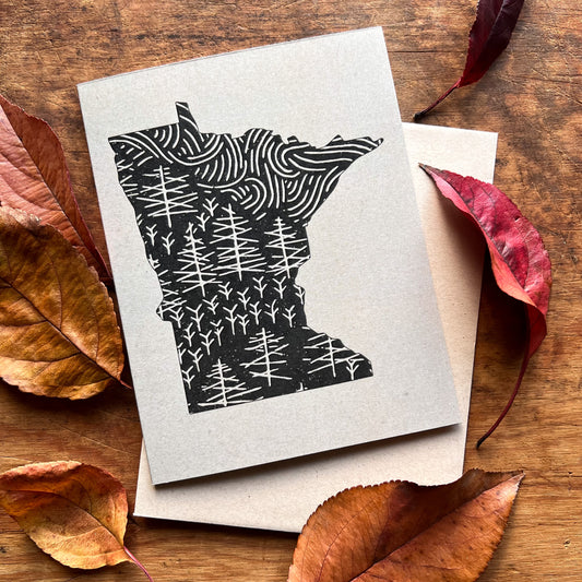 MN Pine Wandering Greeting Cards | Blank Inside, A2, Recycled