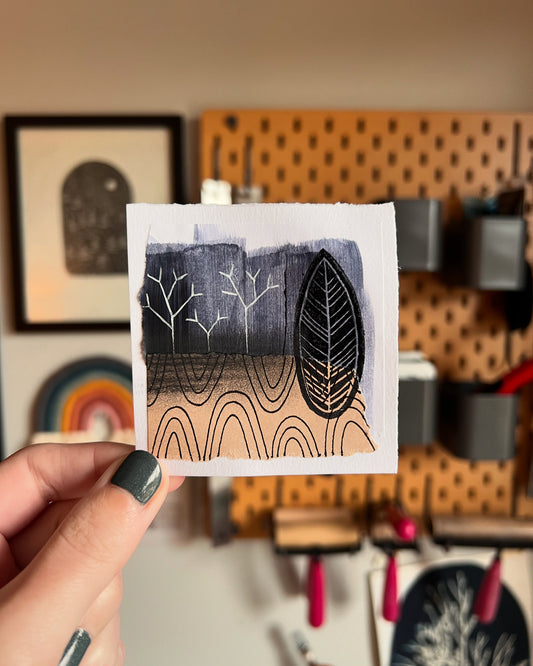 "October 3, 2024" Mixed Media Collage | 3 Inch Original Mini Art