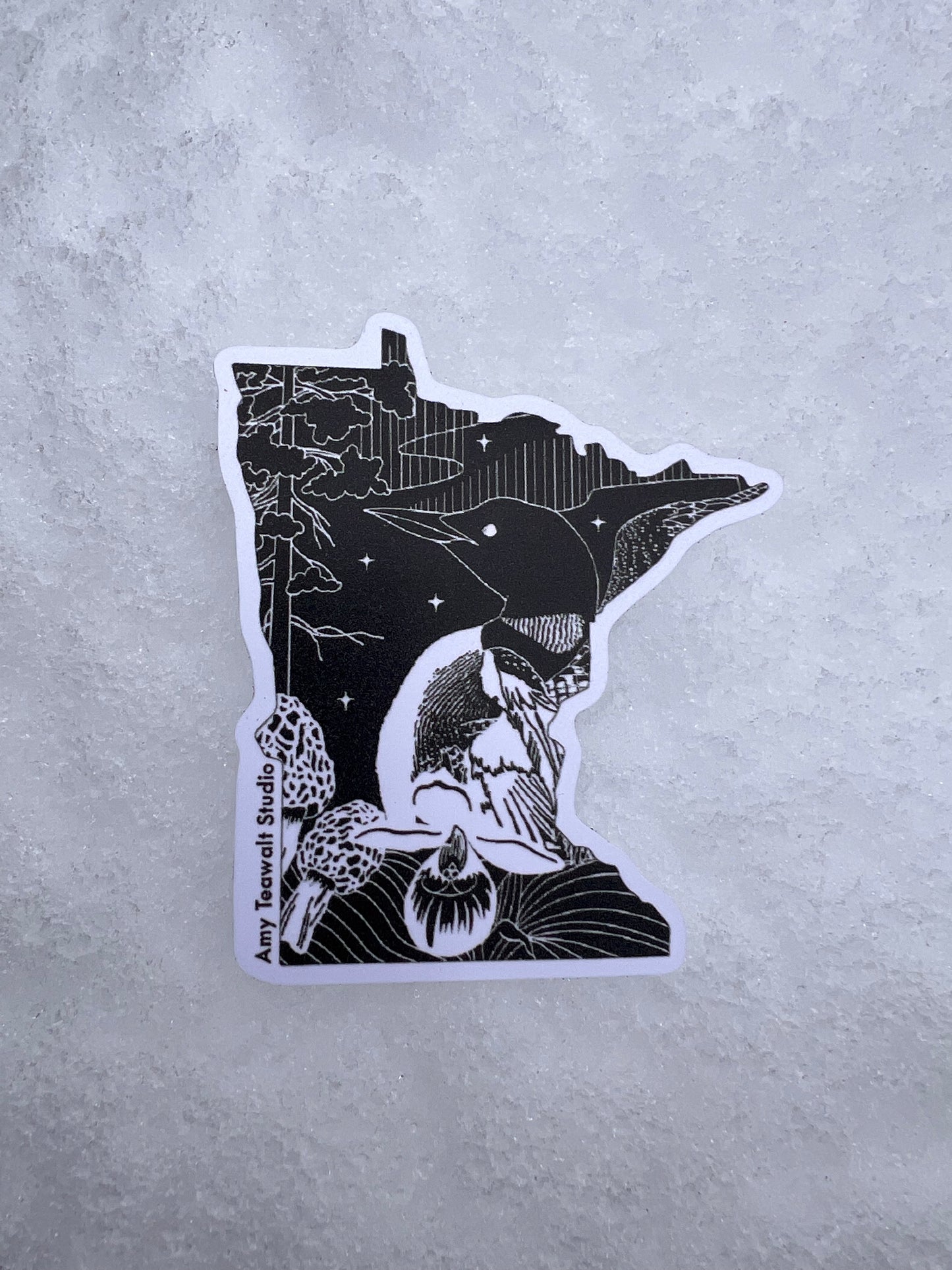 MN State Symbols 3 Inch Sticker | Minnesota Loon Eco-Friendly PET
