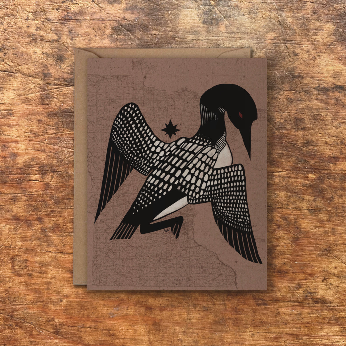 MN Loon and Star Greeting Cards | Blank Inside, A2, Recycled