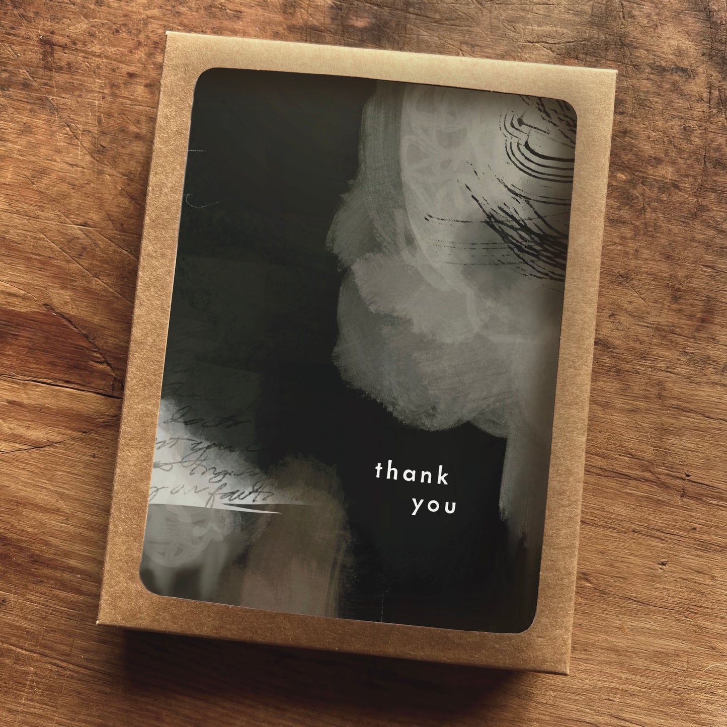 Thank You Moody Abstract Painting Greeting Cards | Blank Inside, A2, Recycled