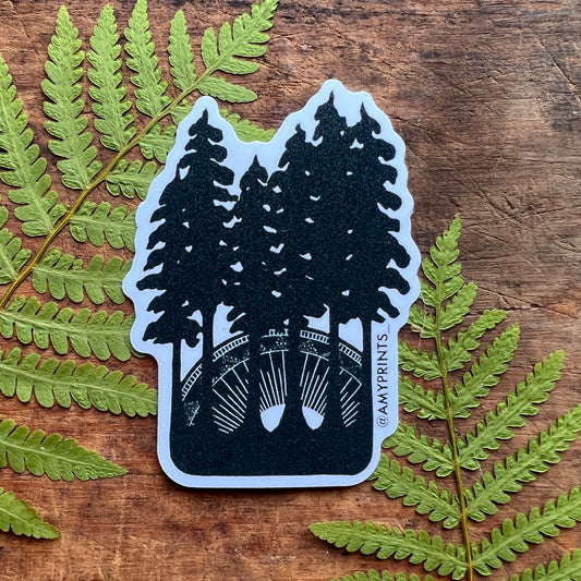 “Early Light” 3 Inch Sticker | Linocut Block Print Eco-Friendly Sticker