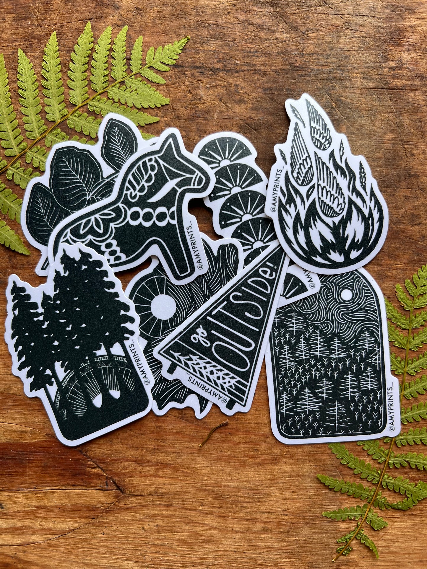 “Cinarea” Eucalyptus 3 Inch Sticker | Linocut Block Print Eco-Friendly Sticker