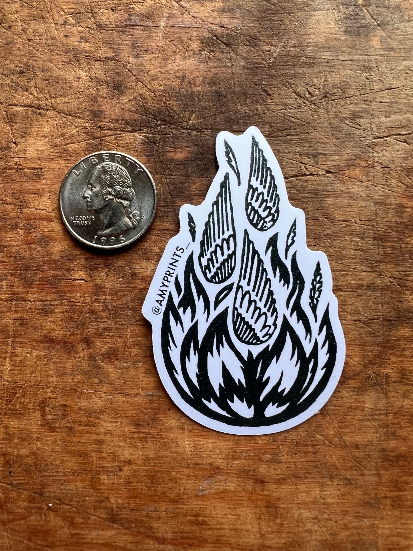 “From the Ashes” 3 Inch Sticker | Linocut Block Print Eco-Friendly Sticker