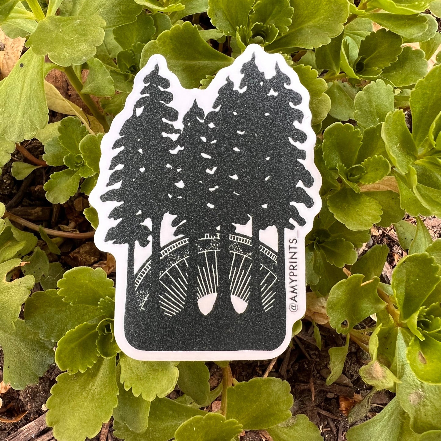 “Early Light” 3 Inch Sticker | Linocut Block Print Eco-Friendly Sticker