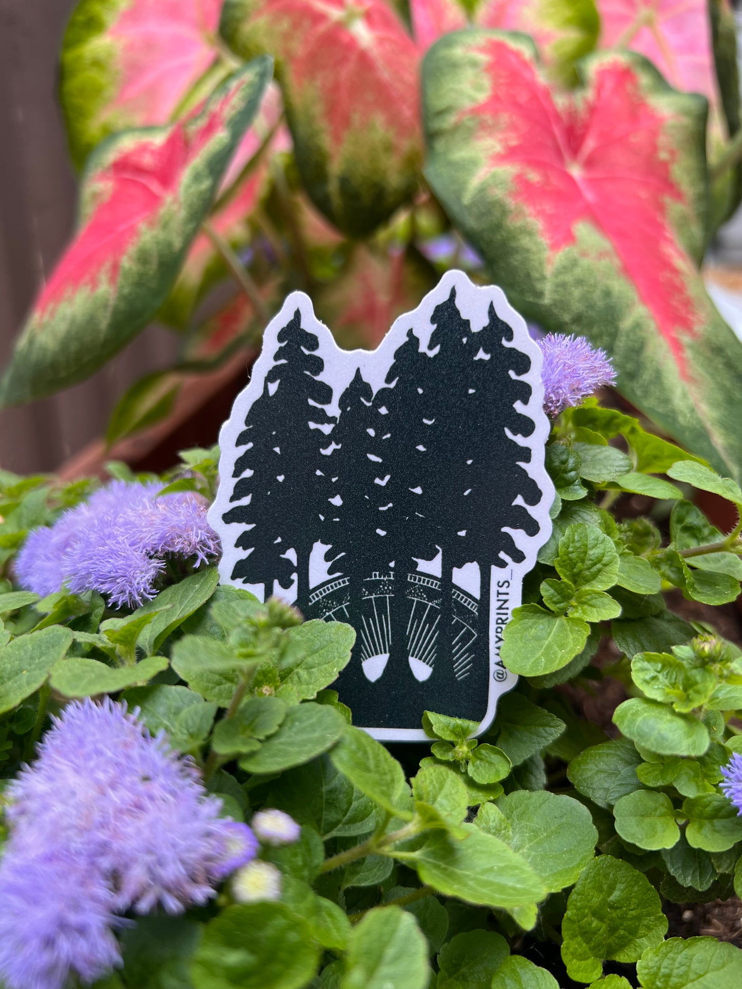 “Early Light” 3 Inch Sticker | Linocut Block Print Eco-Friendly Sticker