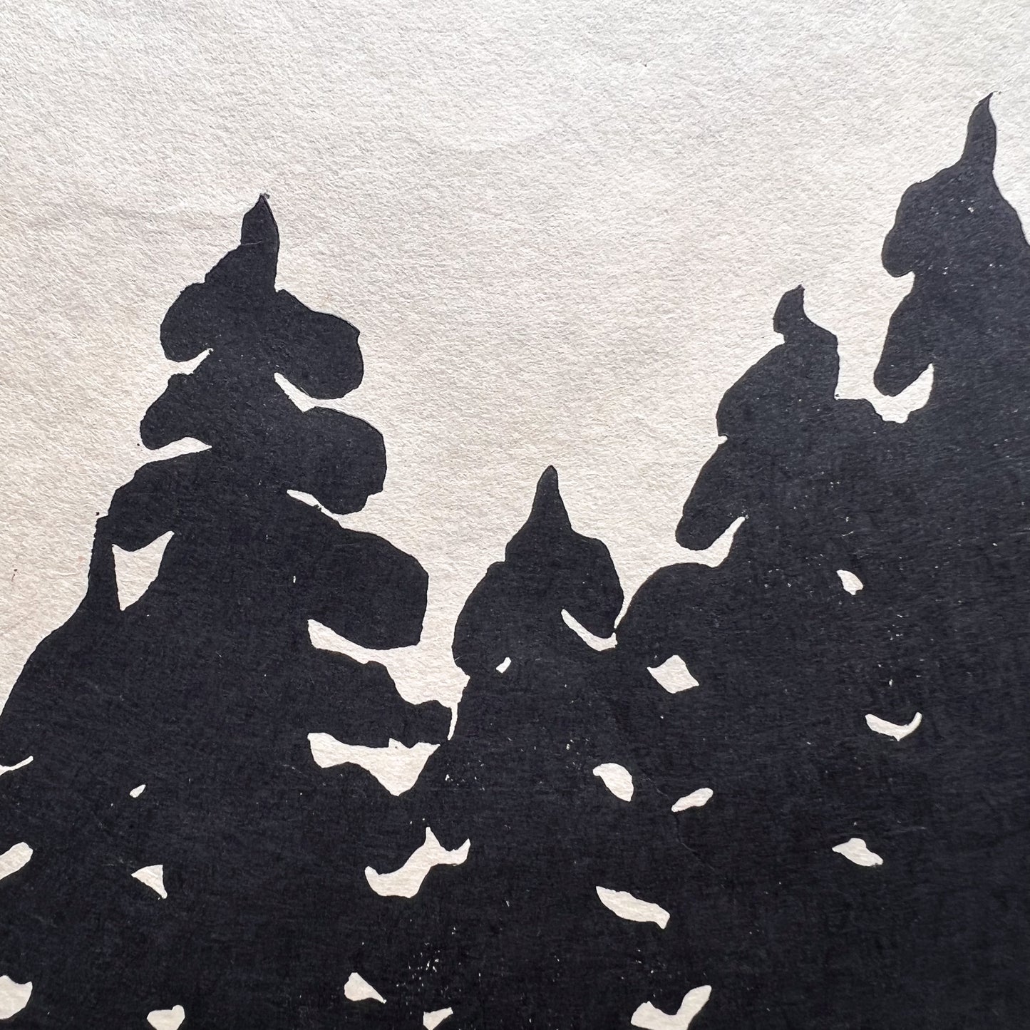 “Early Light” 8x10 Linocut Print | Handmade Black and Tan Block Print