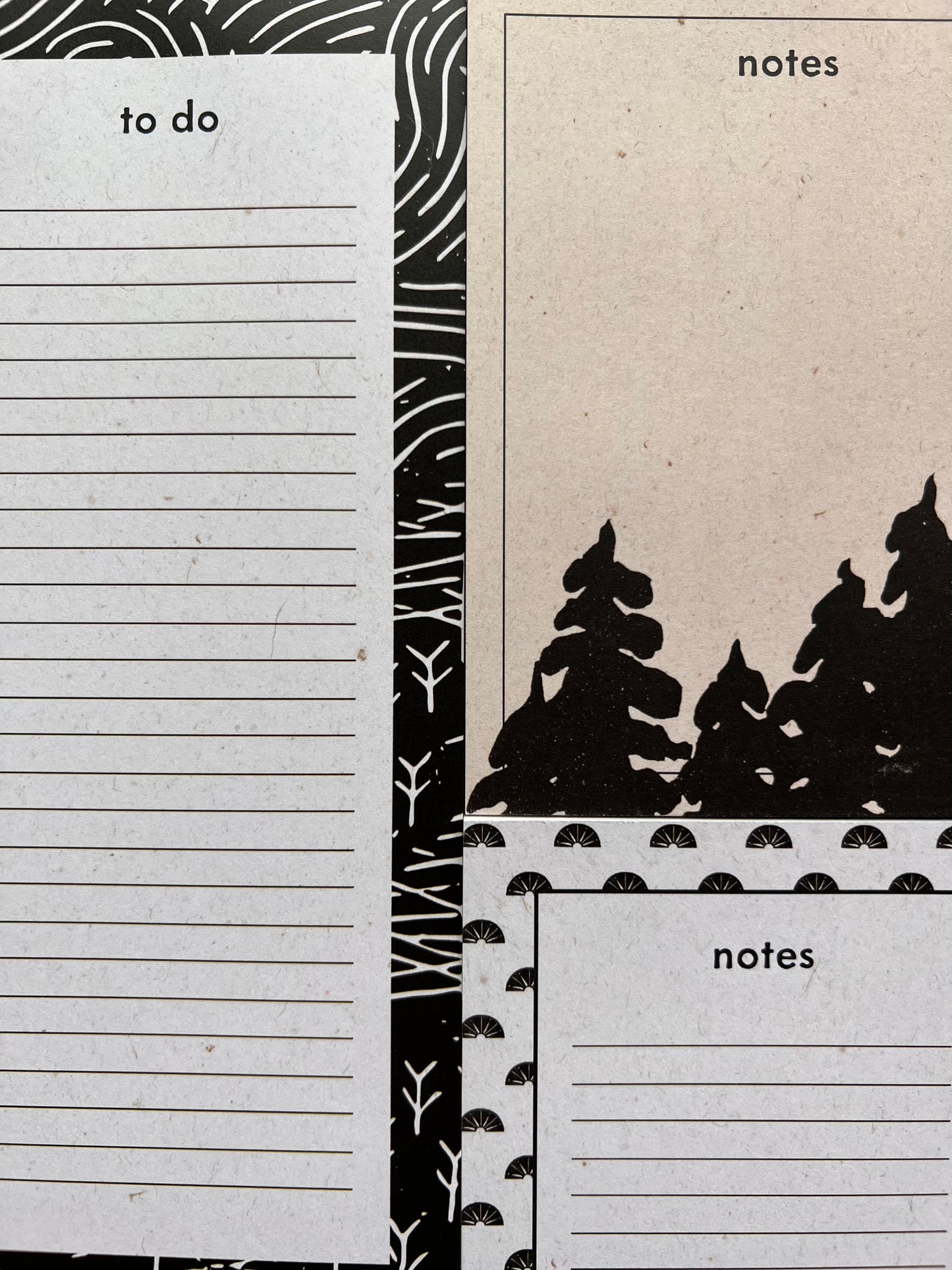 Sunrise Pattern Notepad 4x9” | 50 Sheet Linocut Illustrated Notepad
