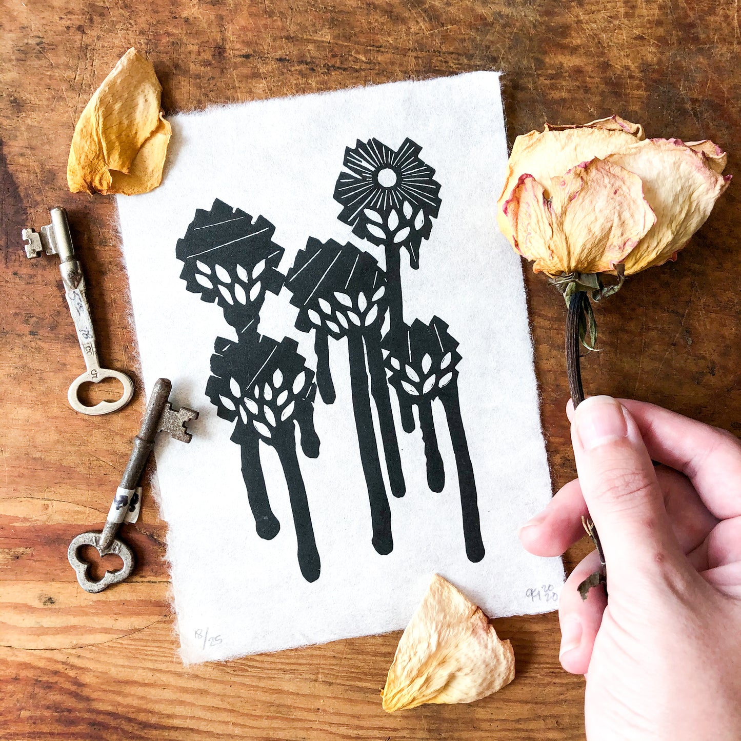 "Untitled" Linocut Print (New Growth)