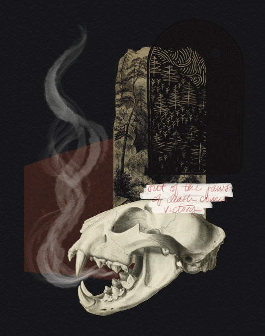 "Out Of the Jaws of Death Comes Victory" Fine Art Print | Collage Art, Moody Dark Academia, No AI