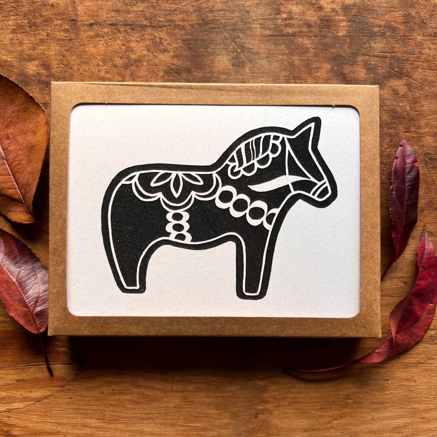 Dala Horse Greeting Cards | Blank Inside, A2, Recycled