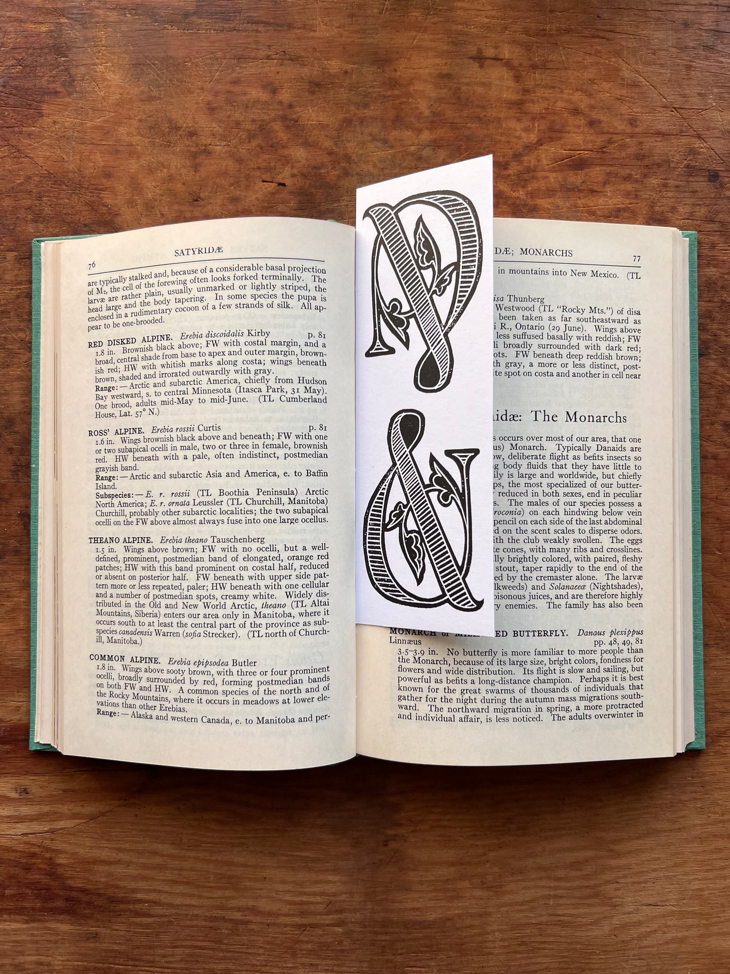 Victorian Ampersand Block Printed Linocut Bookmarks 2x6"