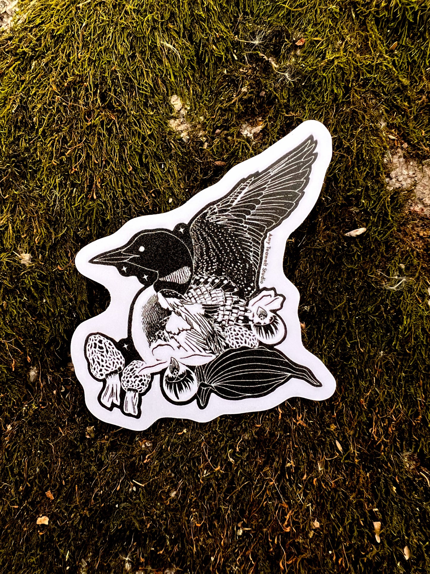 "Loon and MN Friends” 3 Inch Sticker | Minnesota Illustration Eco-Friendly Sticker