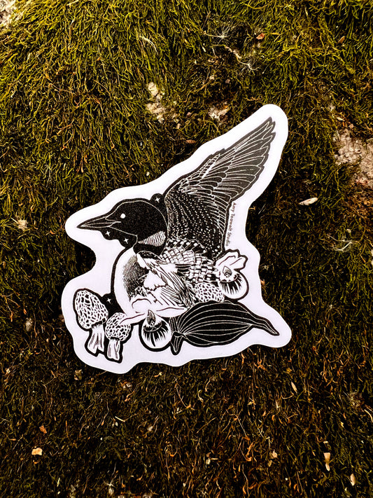 "Loon and MN Friends” 3 Inch Sticker | Minnesota Illustration Eco-Friendly Sticker