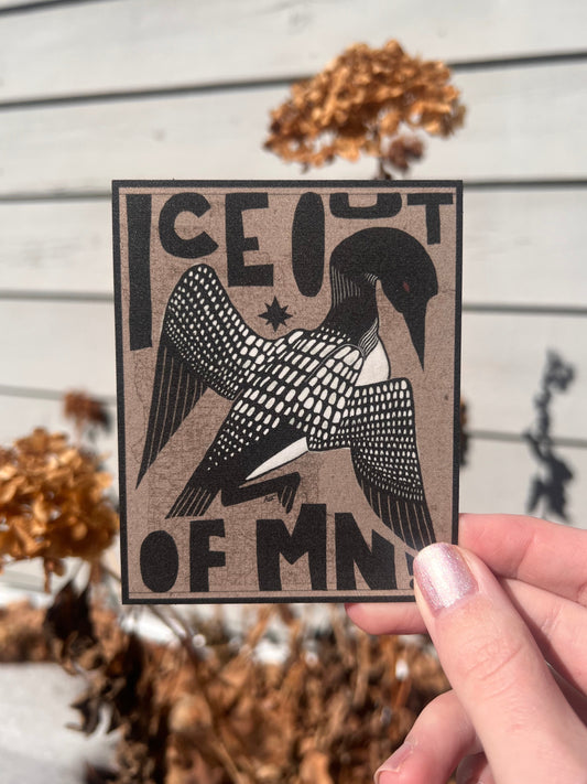 ICE Out of MN Loon 4 Inch Sticker | Minnesota Political Protest Eco-Friendly PET