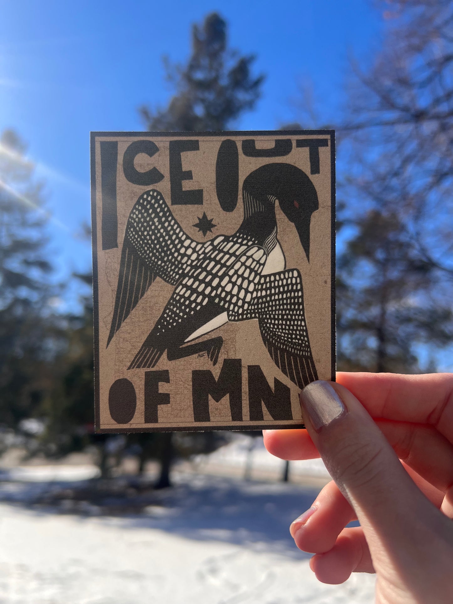ICE Out of MN Loon 4 Inch Sticker | Minnesota Political Protest Eco-Friendly PET