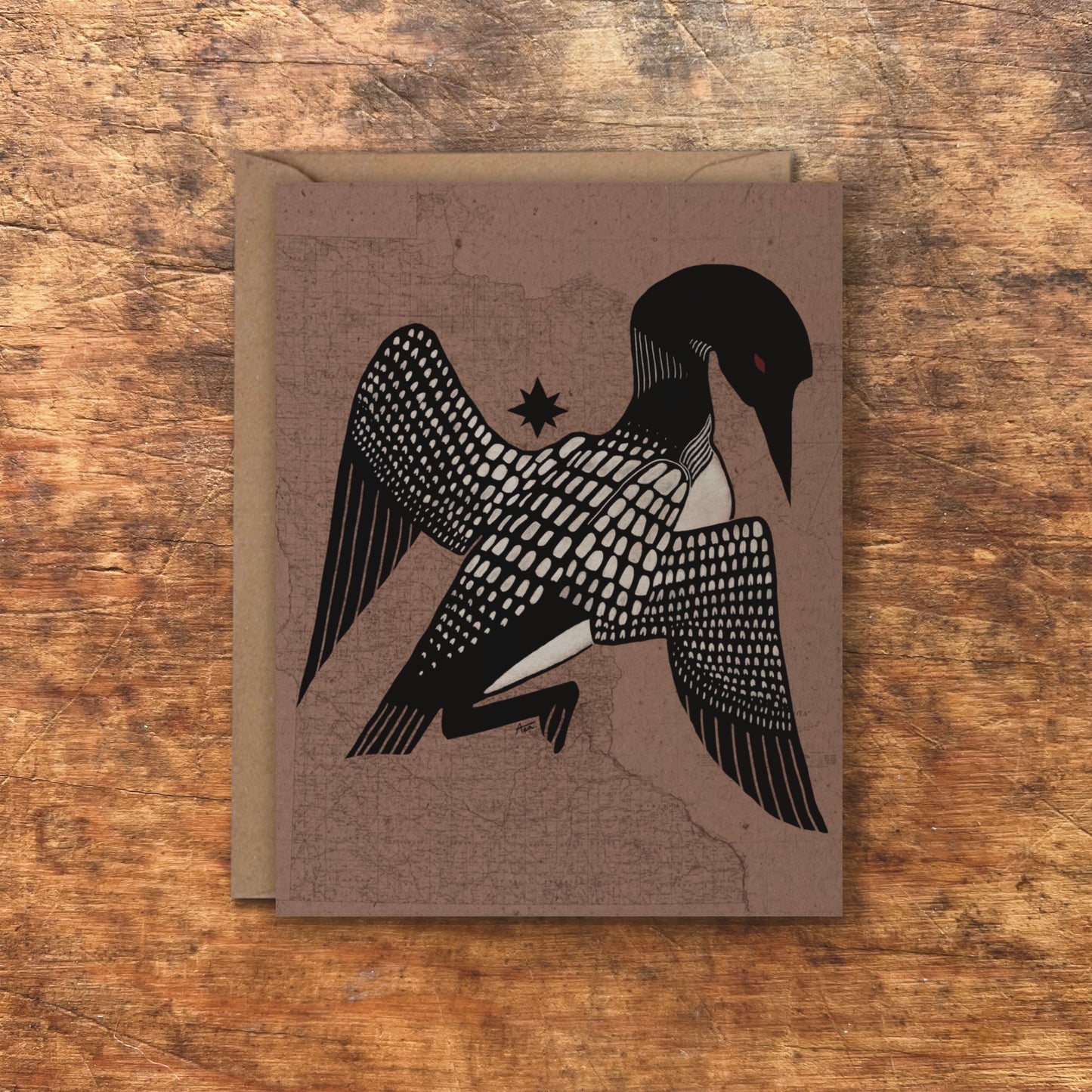 MN Loon and Star Greeting Cards | Blank Inside, A2, Recycled