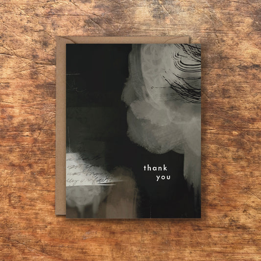 Thank You Moody Abstract Painting Greeting Cards | Blank Inside, A2, Recycled