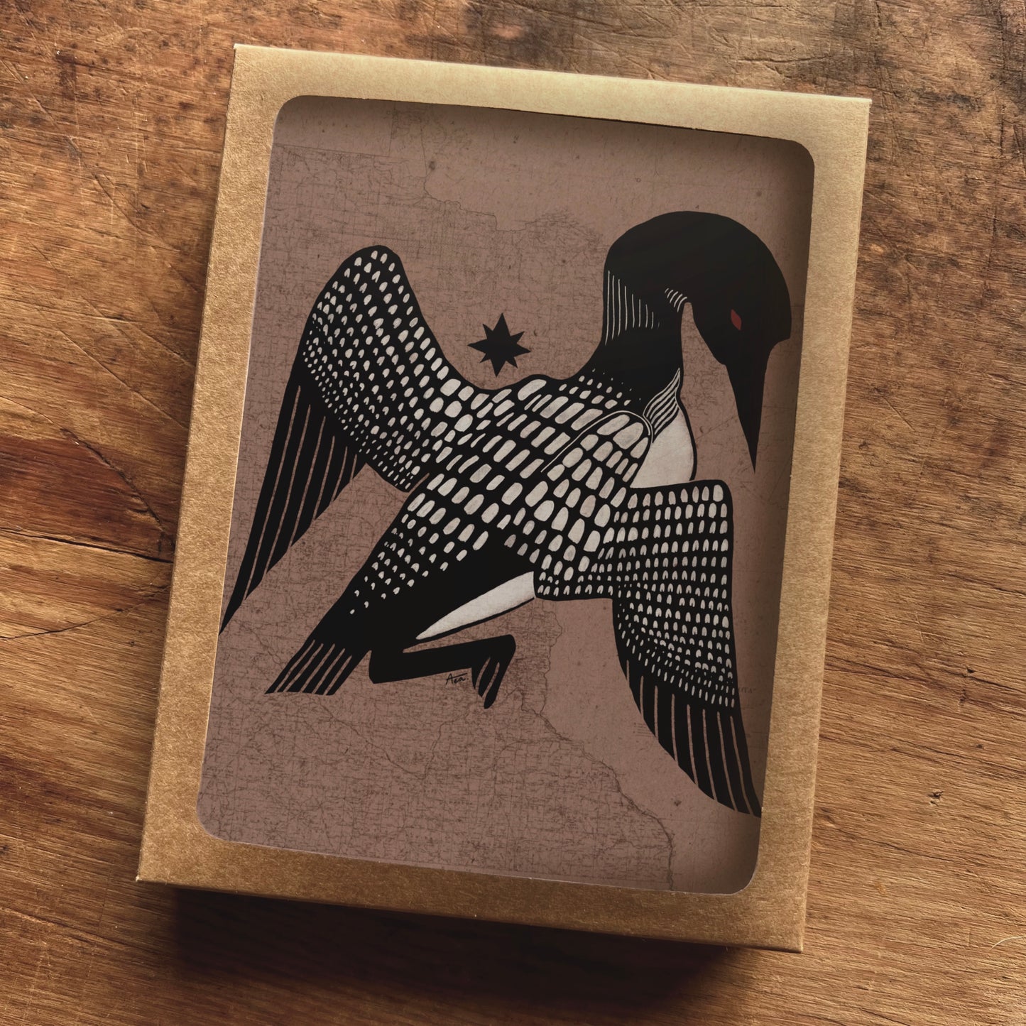 MN Loon and Star Greeting Cards | Blank Inside, A2, Recycled