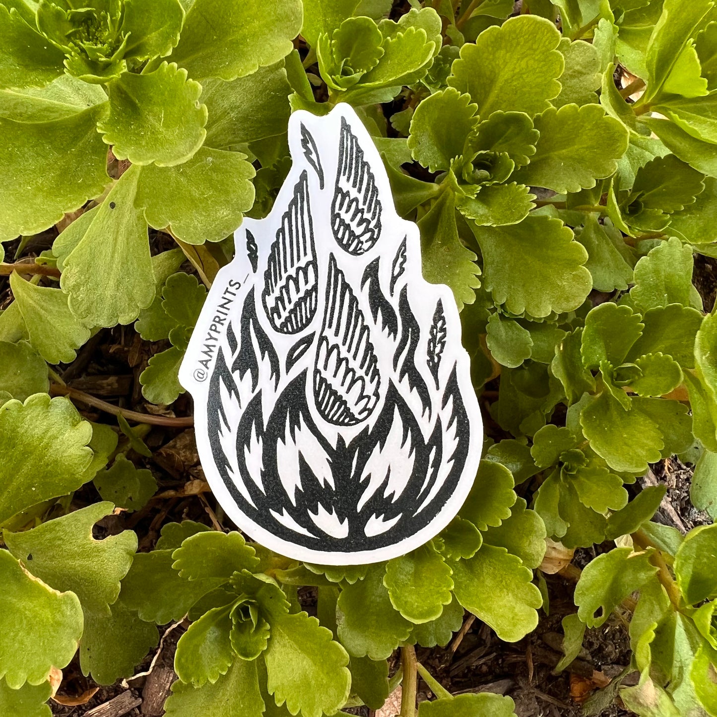 “From the Ashes” 3 Inch Sticker | Linocut Block Print Eco-Friendly Sticker