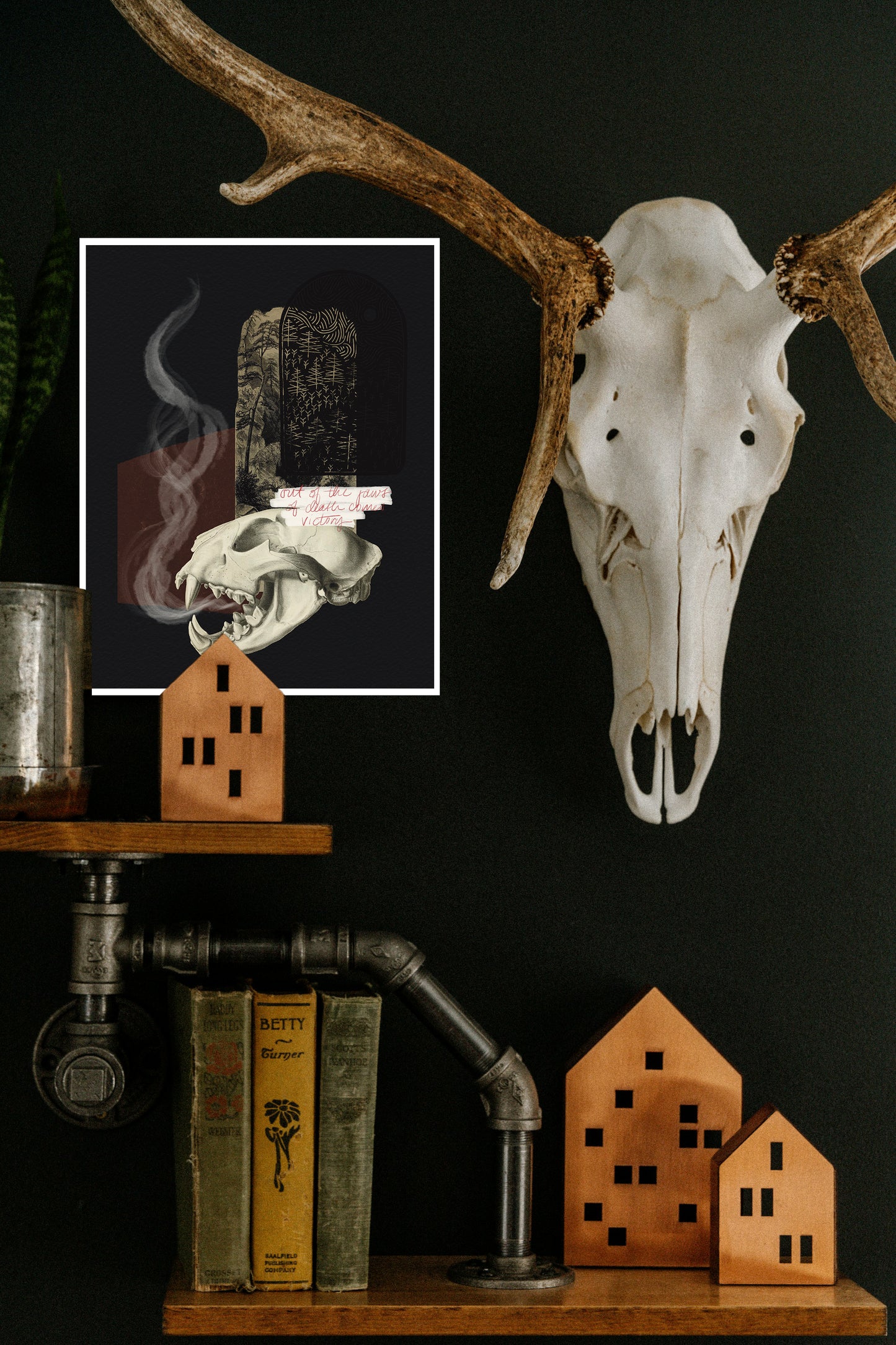 "Out Of the Jaws of Death Comes Victory" Fine Art Print | Collage Art, Moody Dark Academia, No AI