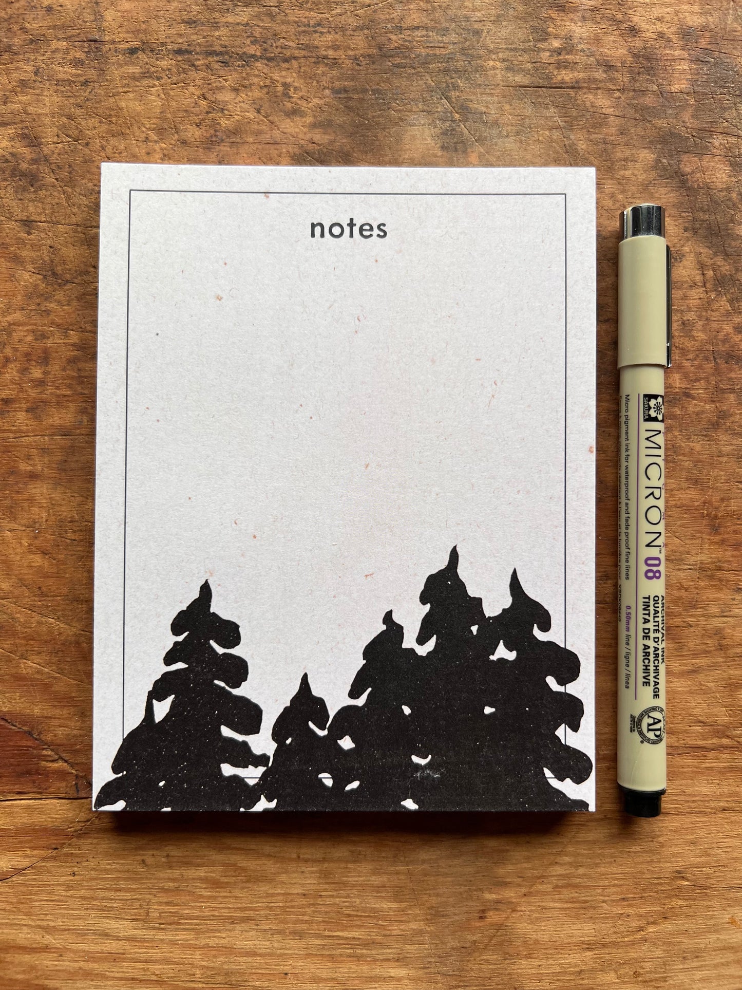 Treeline Notepad 4.25x5.5” | 50 Sheet Linocut Illustrated Notepad